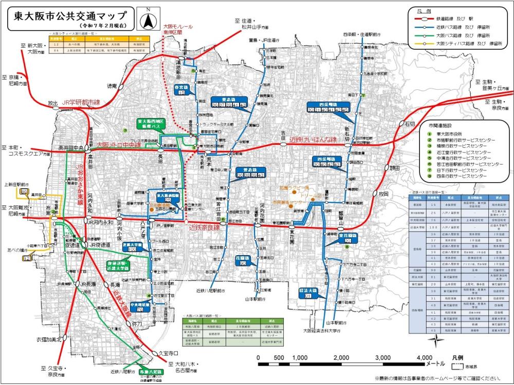公共交通マップ裏